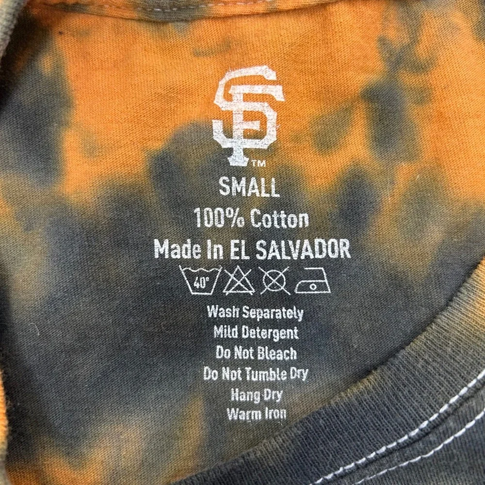 SF Giants Orange Jerry Garcia Tie Dye Graphic T-Shirt Size Small